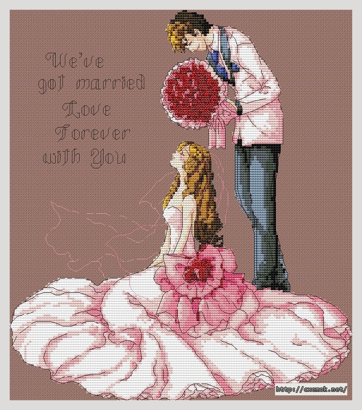 Download embroidery patterns by cross-stitch  - Wedding, author 