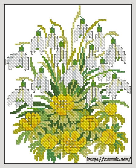Download embroidery patterns by cross-stitch  - Snowdrops, author 