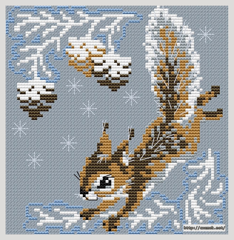 Download embroidery patterns by cross-stitch  - Маленькая белочка, author 