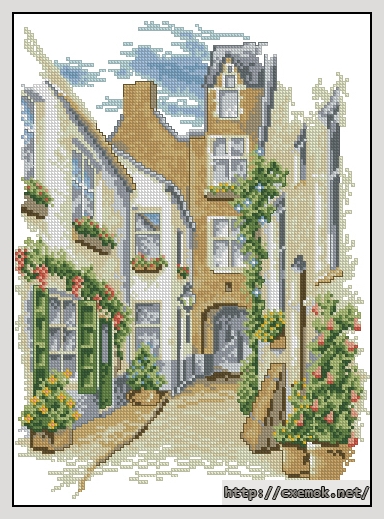 Download embroidery patterns by cross-stitch  - Quiet street, author 