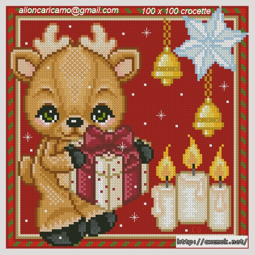 Download embroidery patterns by cross-stitch  - Новогодний оленёнок, author 