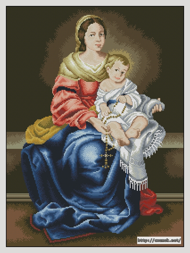 Download embroidery patterns by cross-stitch  - Virgen con nino, author 
