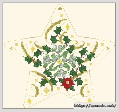 Скачать схемы вышивки нитками / крестом  - Christmas star, автор 