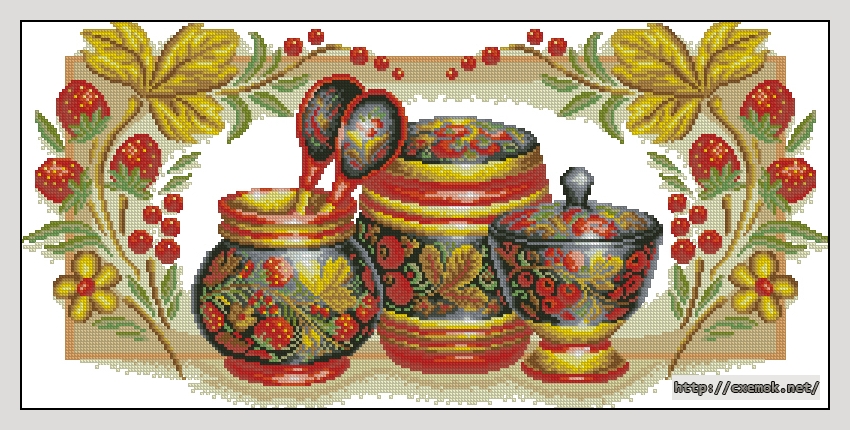Download embroidery patterns by cross-stitch  - Хохлома, author 