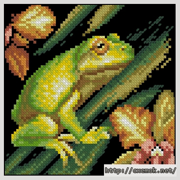 Download embroidery patterns by cross-stitch  - Лягушка в траве, author 