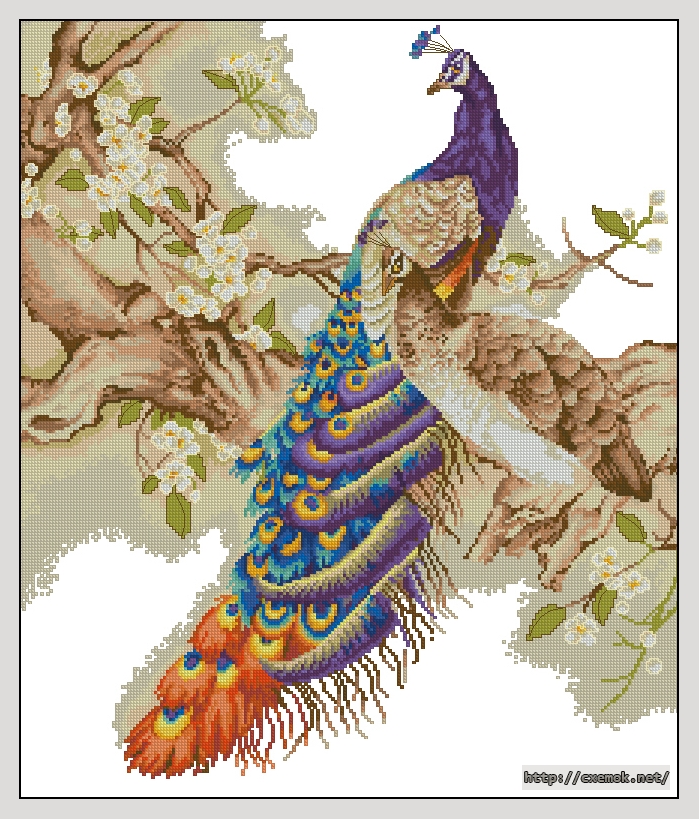 Download embroidery patterns by cross-stitch  - Peacocks 1, author 