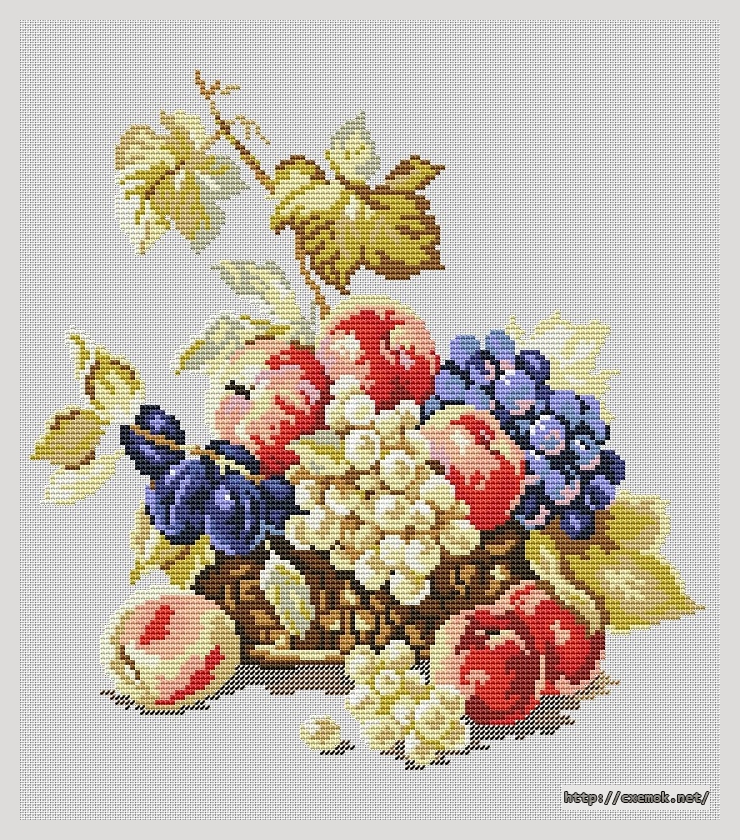 Download embroidery patterns by cross-stitch  - Яблоки и виноград, author 