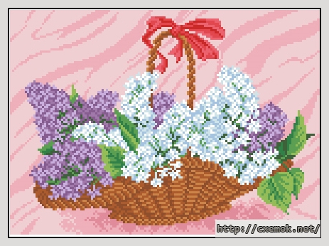 Download embroidery patterns by cross-stitch  - Букет сирени 6