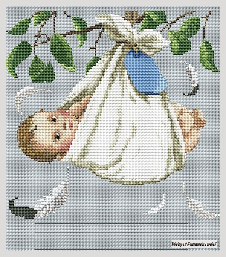 Download embroidery patterns by cross-stitch  - Метрика для мальчика