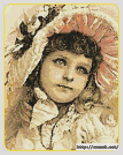 Download embroidery patterns by cross-stitch  - Angel''s face, author 