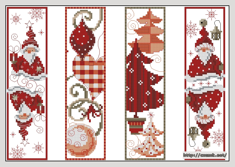 Download embroidery patterns by cross-stitch  - Bookmarks christmas, author 