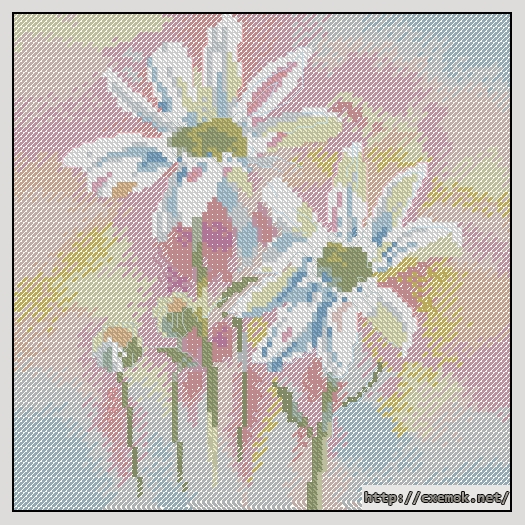 Download embroidery patterns by cross-stitch  - Shasta daisies, author 