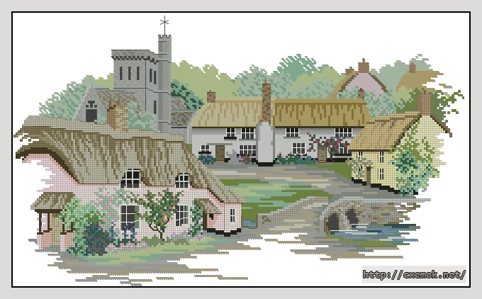 Завантажити схеми вишивки нитками / хрестом  - Devon village, автор 
