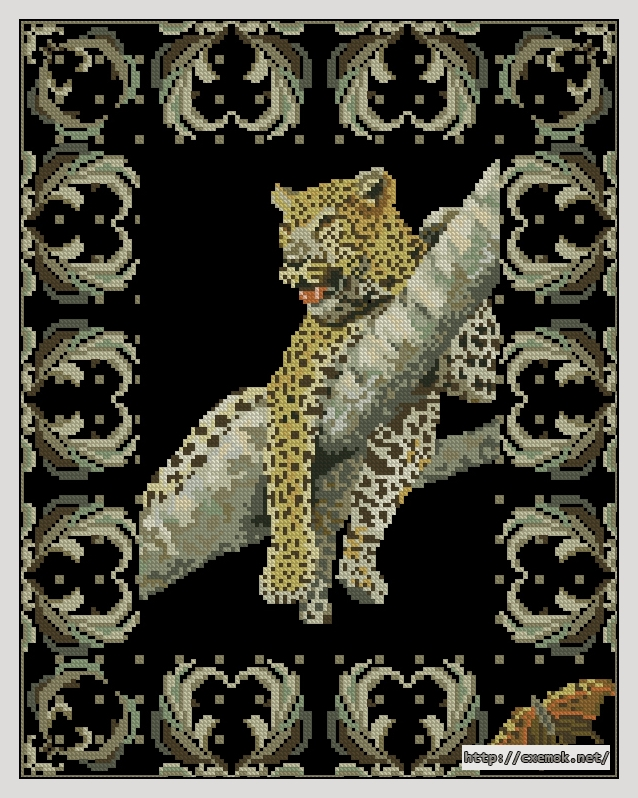 Скачать схемы вышивки нитками / крестом  - Leopard, автор 