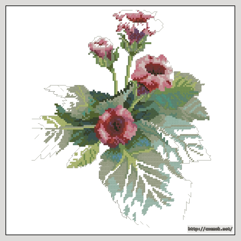 Download embroidery patterns by cross-stitch  - Gloxinia, author 