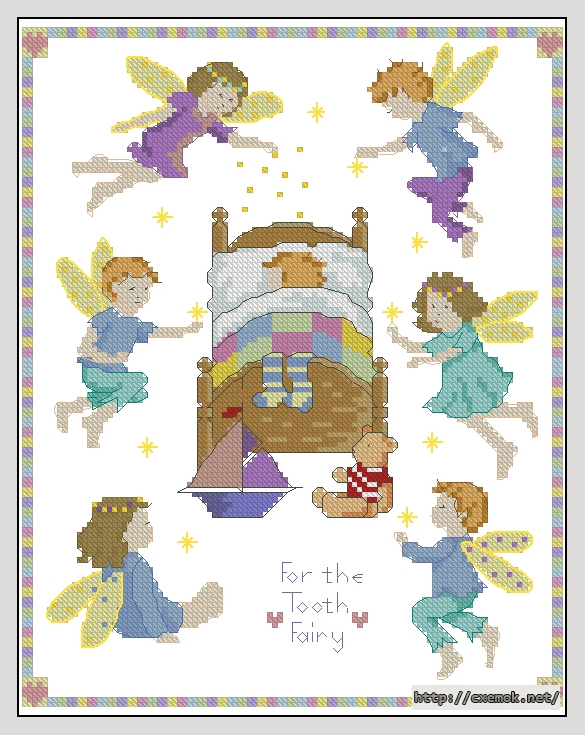 Download embroidery patterns by cross-stitch  - Tooth fairy sampler, author 