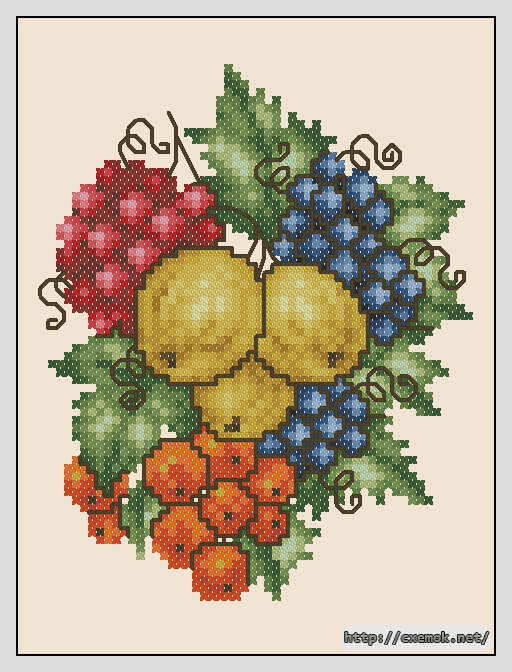 Download embroidery patterns by cross-stitch  - Mixed berries