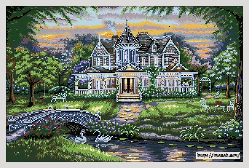 Download embroidery patterns by cross-stitch  - Romantic house, author 