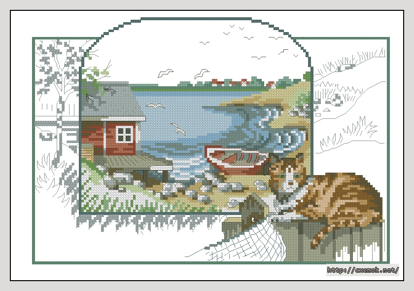 Download embroidery patterns by cross-stitch  - Red cat, author 