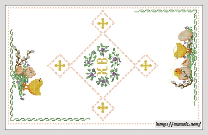 Download embroidery patterns by cross-stitch  - Серветка до великодня-2