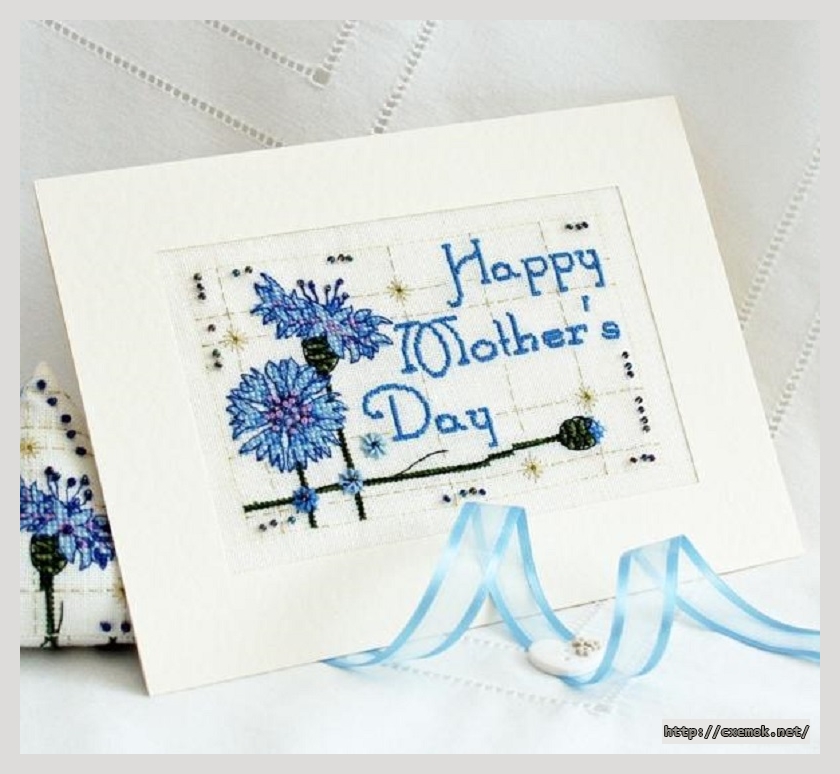 Download embroidery patterns by cross-stitch  - Cornflower card, author 