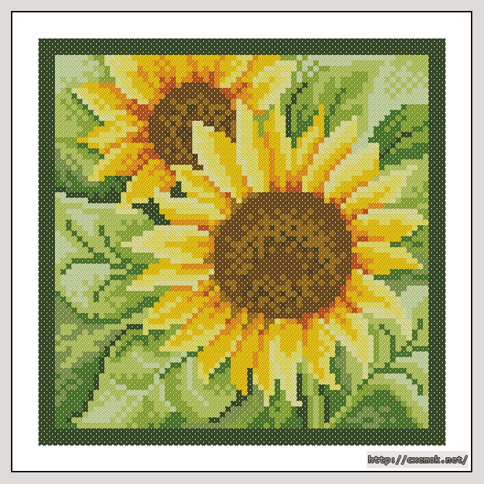 Скачать схемы вышивки нитками / крестом  - Sunflower, автор 