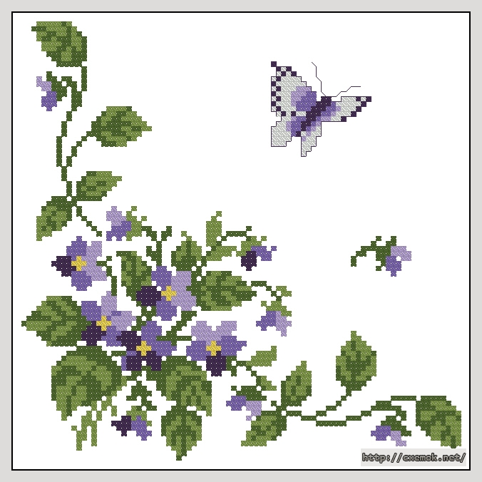 Download embroidery patterns by cross-stitch  - Фиалки, author 