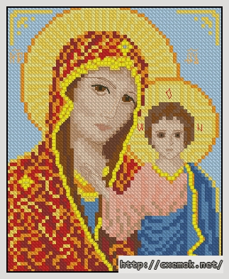 Скачать схемы вышивки нитками / крестом  - Икона божьей матери казанская, автор 