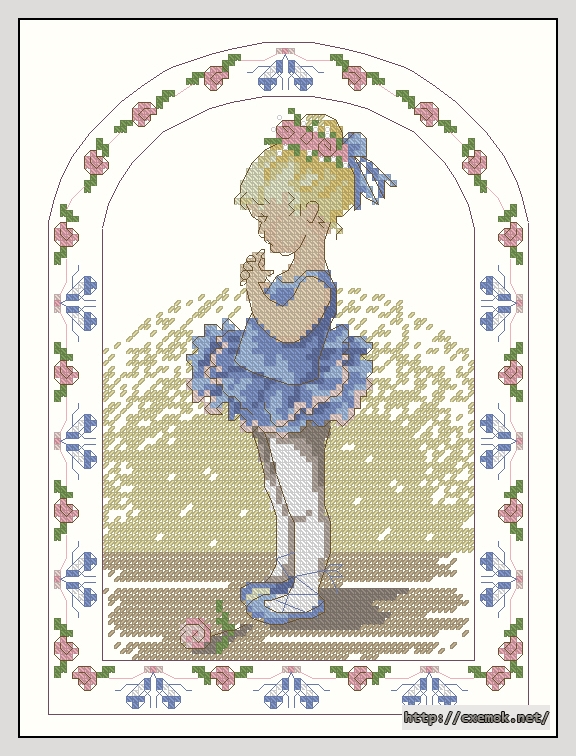 Download embroidery patterns by cross-stitch  - Blue ballerina, author 