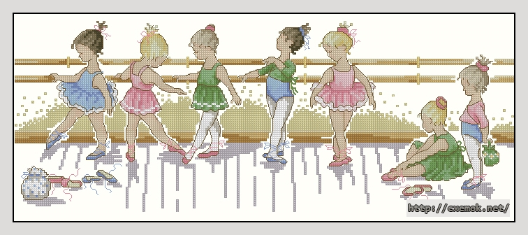 Download embroidery patterns by cross-stitch  - Budding ballerinas, author 