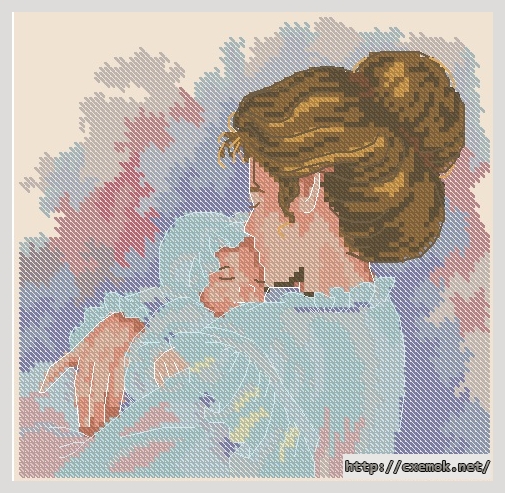 Download embroidery patterns by cross-stitch  - Tenderness, author 