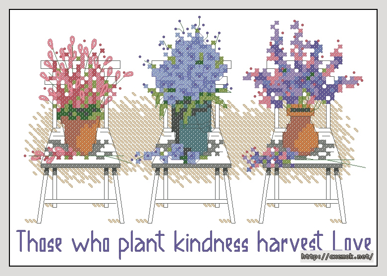 Download embroidery patterns by cross-stitch  - Plant kindness, author 