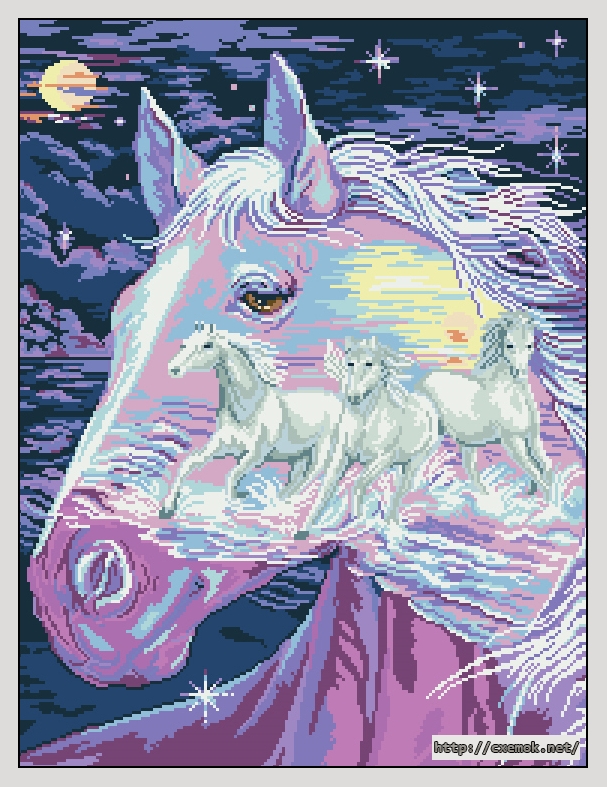 Download embroidery patterns by cross-stitch  - Celestial horse, author 