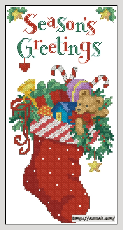 Download embroidery patterns by cross-stitch  - Season''s greetings, author 