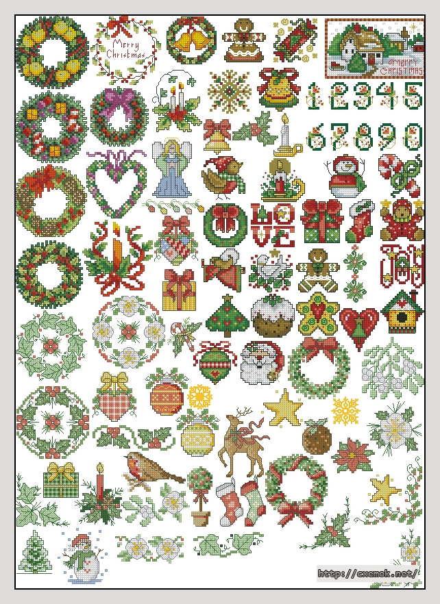 Download embroidery patterns by cross-stitch  - Рождественские минидизайны