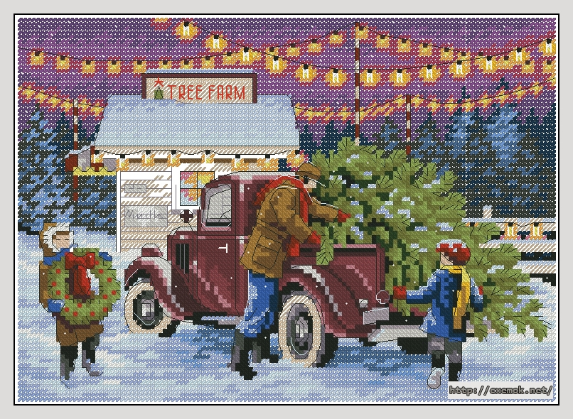 Download embroidery patterns by cross-stitch  - Holiday tree farm, author 