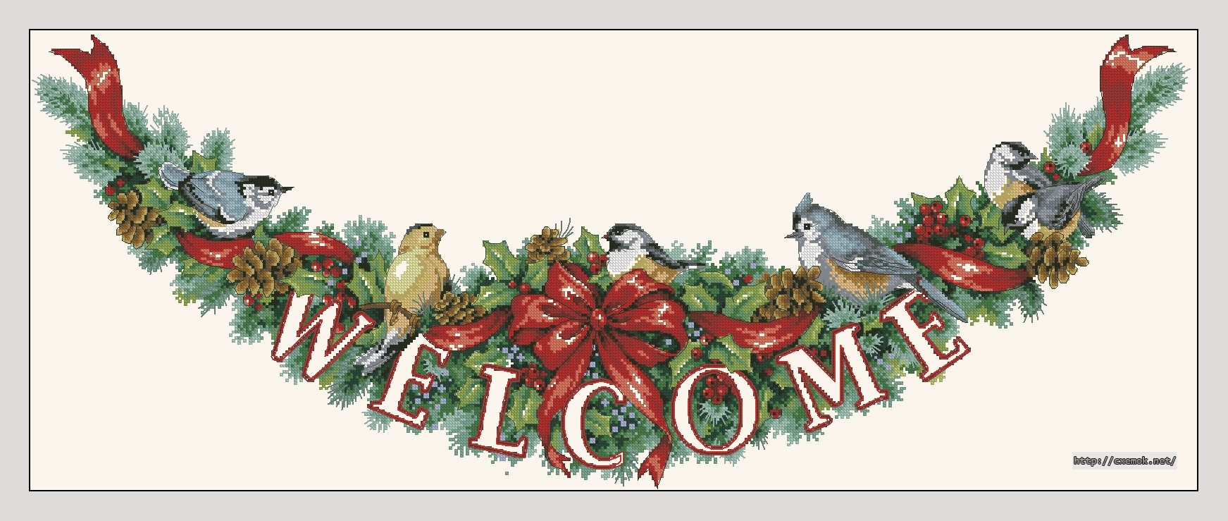 Download embroidery patterns by cross-stitch  - Holiday welcome tree skirt, author 