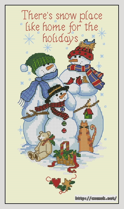 Download embroidery patterns by cross-stitch  - Snow place like home, author 