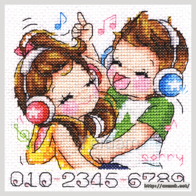 Download embroidery patterns by cross-stitch  - Rhythm couple, author 