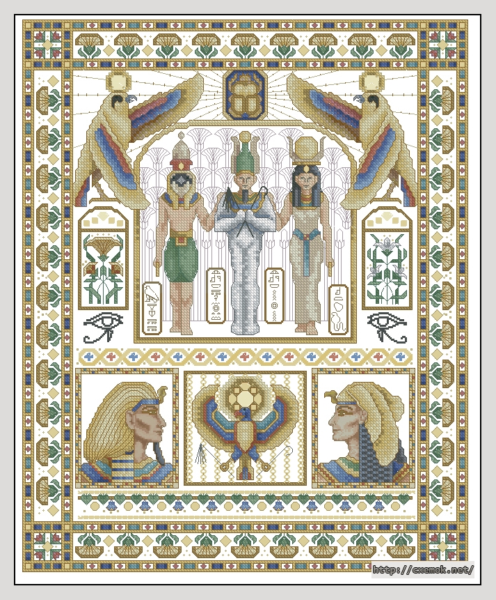 Download embroidery patterns by cross-stitch  - Egyptian sampler, author 