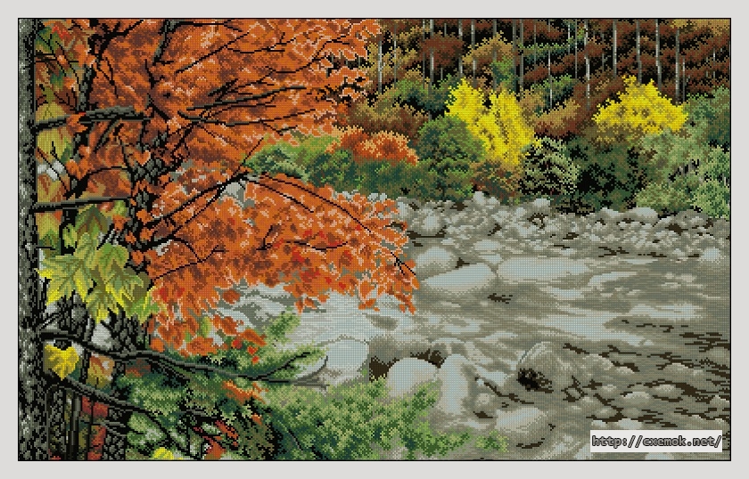 Download embroidery patterns by cross-stitch  - Maple river, author 