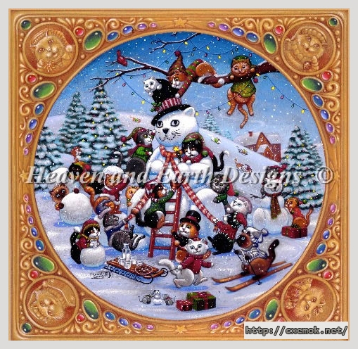 Download embroidery patterns by cross-stitch  - Frosty the snowcat, author 