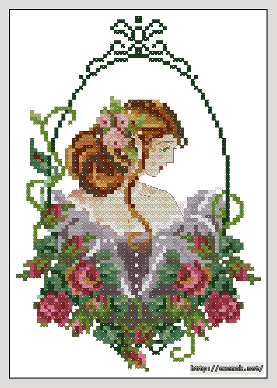 Download embroidery patterns by cross-stitch  - Ok rose fa, author 