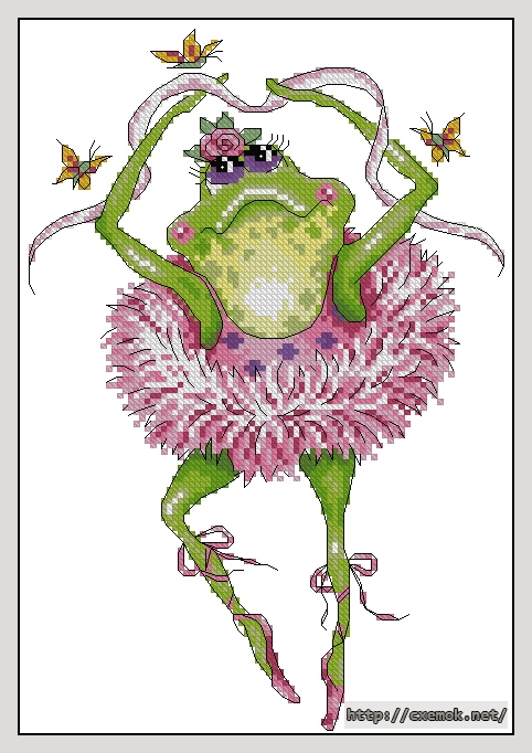 Download embroidery patterns by cross-stitch  - Frog dancer, author 