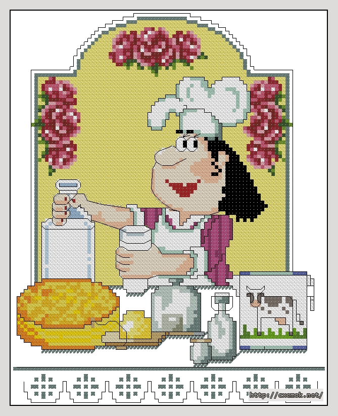 Download embroidery patterns by cross-stitch  - Пейте дамы молоко, author 