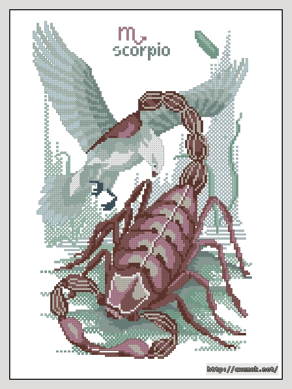Скачать схему вышивки нитками Scorpio, автор 