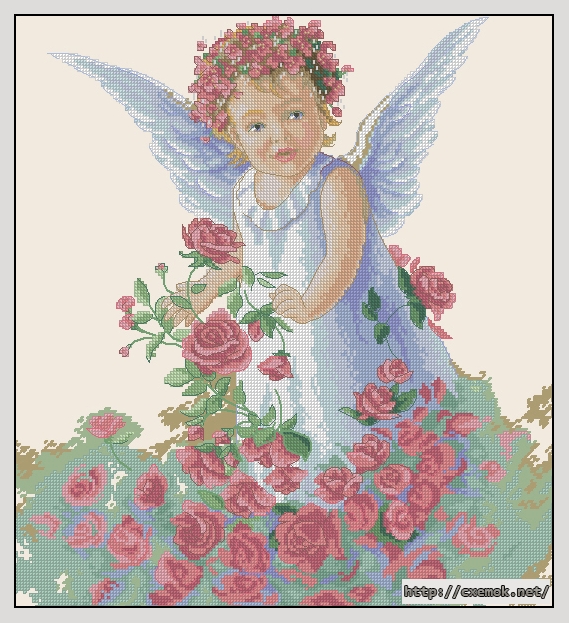 Скачать схемы вышивки нитками / крестом  - Rose petal angel, автор 