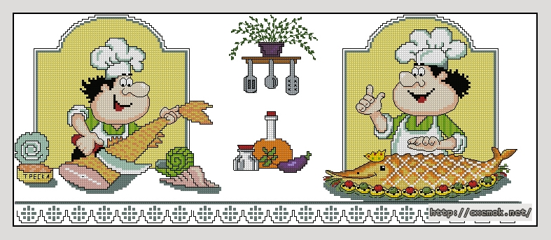 Download embroidery patterns by cross-stitch  - Рыбное меню, author 