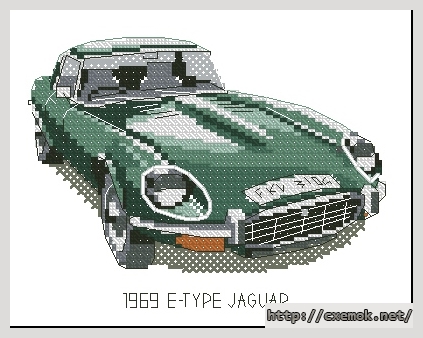 Скачать схемы вышивки нитками / крестом  - 1969 e-type jaguar, автор 