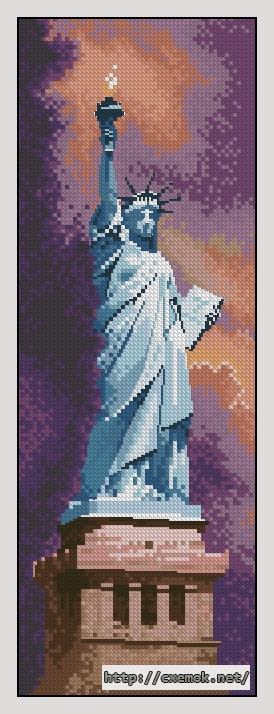 Скачать схемы вышивки нитками / крестом  - Statue of liberty, автор 